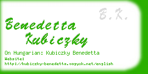 benedetta kubiczky business card